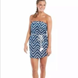 Mud-Pie Allison Cover Up w Navy Zig Zags sz: Lg